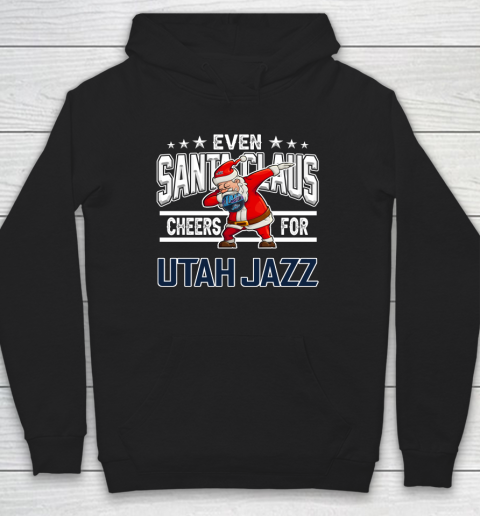Utah Jazz Even Santa Claus Cheers For Christmas NBA Hoodie
