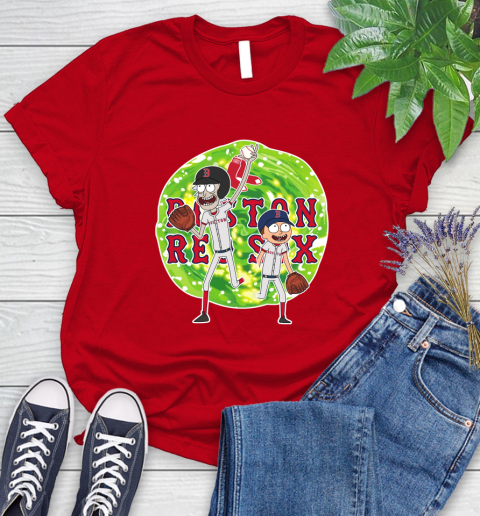 MLB Boston Red Sox Rick And Morty Baseball Sports Women's T-Shirt 9