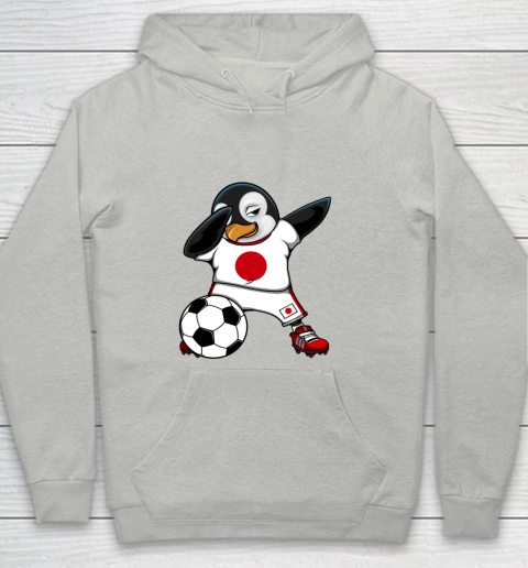 Dabbing Penguin Japan Soccer Fans Jersey Flag Football Lover Youth Hoodie