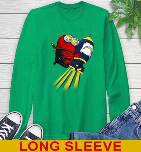 NFL Football Los Angeles Chargers Deadpool Minion Marvel Shirt Long Sleeve T-Shirt 8
