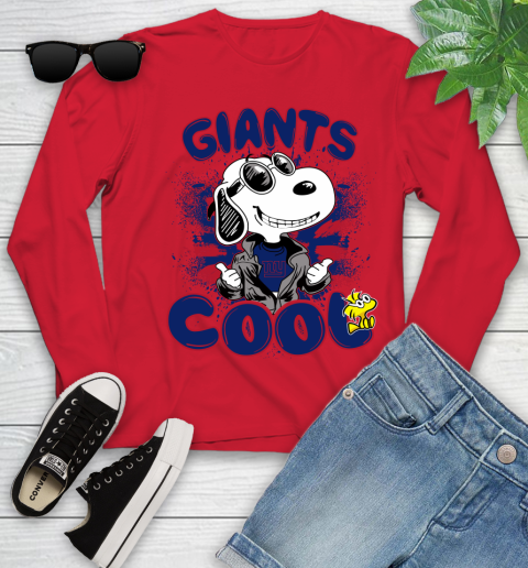 NFL Football New York Giants Cool Snoopy Shirt Youth Long Sleeve 10