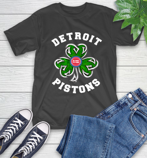 NBA Detroit Pistons Three Leaf Clover St Patrick's Day Basketball Sports T-Shirt