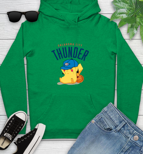NBA Pikachu Basketball Sports Oklahoma City Thunder Youth Hoodie 7