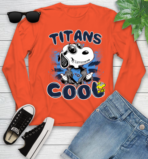 NFL Football Tennessee Titans Cool Snoopy Shirt Youth Long Sleeve 3