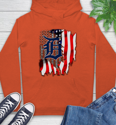 Detroit Tigers MLB Baseball American Flag Hoodie 4