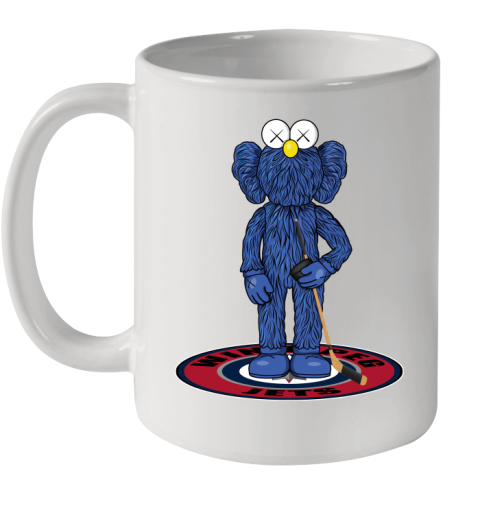 NHL Hockey Winnipeg Jets Kaws Bff Blue Figure Shirt Ceramic Mug 11oz