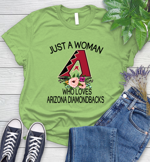 MLB Just A Woman Who Loves Arizona Diamondbacks Baseball Sports Women's T-Shirt 7