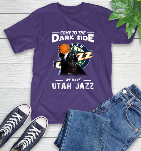 NBA Come To The Dark Side We Have Utah Jazz Star Wars Darth Vader Basketball T-Shirt 5