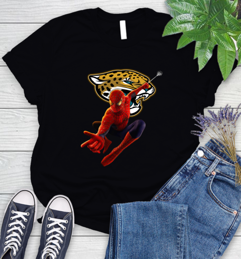 NFL Spider Man Avengers Endgame Football Jacksonville Jaguars Women's T-Shirt 2