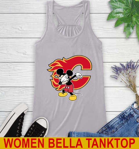 Calgary Flames NHL Hockey Dabbing Mickey Disney Sports Racerback Tank 5