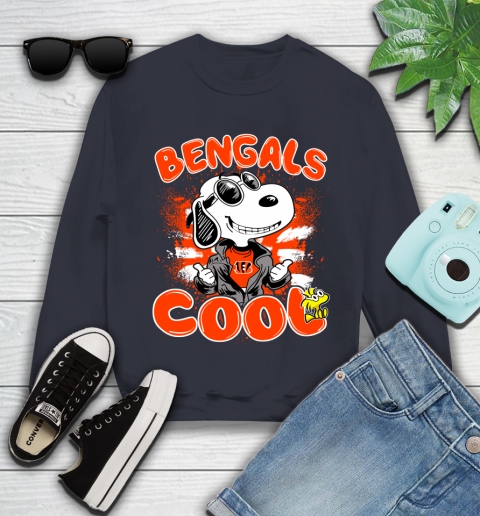 NFL Football Cincinnati Bengals Cool Snoopy Shirt Youth Sweatshirt 2