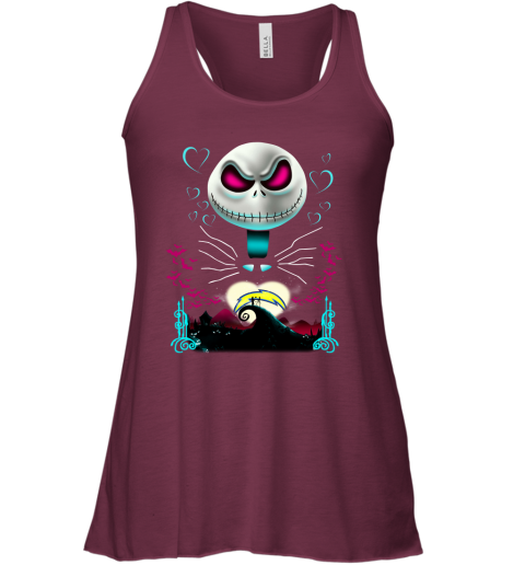 NFL Los Angeles Chargers Jack Skellington Sally The Nightmare Before Christmas Football nkv9oRlIzt9 flowy tank 32 95 151514 front maroon