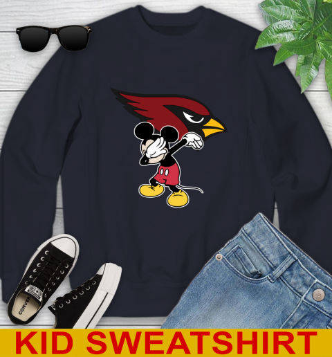 Arizona Cardinals NFL Football Dabbing Mickey Disney Sports Youth Sweatshirt 3