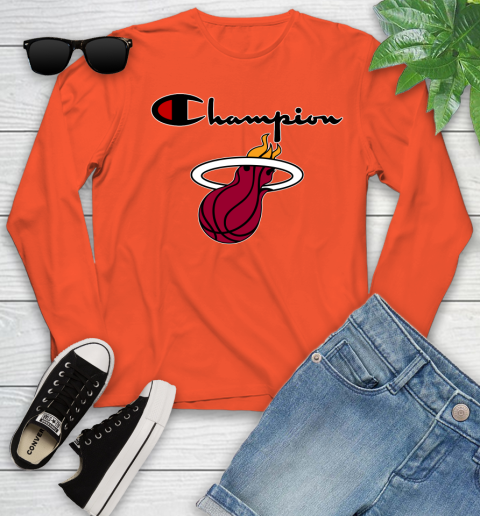 NBA Basketball Miami Heat Champion Shirt Youth Long Sleeve 2