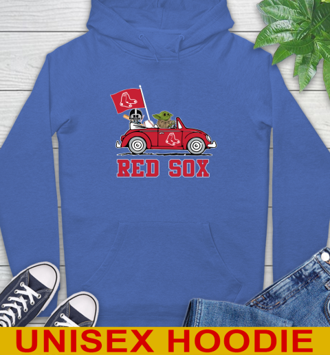 MLB Baseball Boston Red Sox Darth Vader Baby Yoda Driving Star Wars Shirt Hoodie 9