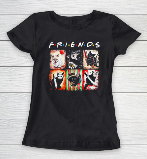 Horror Characters Cats Friends Halloween Women's T-Shirt