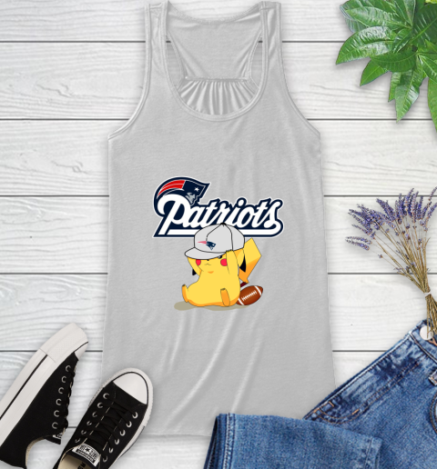 NFL Pikachu Football Sports New England Patriots Racerback Tank