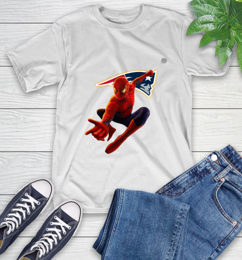 NFL Spider Man Avengers Endgame Football New England Patriots T-Shirt