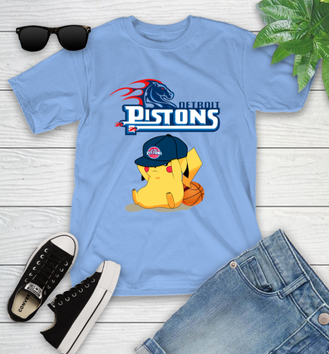NBA Pikachu Basketball Sports Detroit Pistons Youth T-Shirt 11