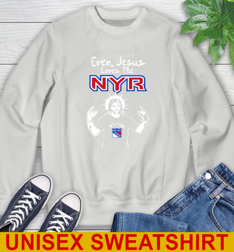 New York Rangers NHL Hockey Even Jesus Loves The Rangers Shirt Sweatshirt 5