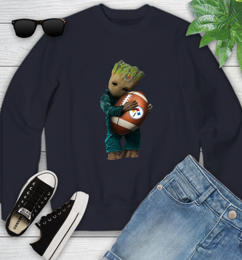 NFL Groot Guardians Of The Galaxy Football Sports Pittsburgh Steelers Youth Sweatshirt 3