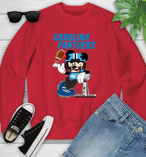 NFL Carolina Panthers Mickey Mouse Disney Super Bowl Football T Shirt Youth Sweatshirt 9