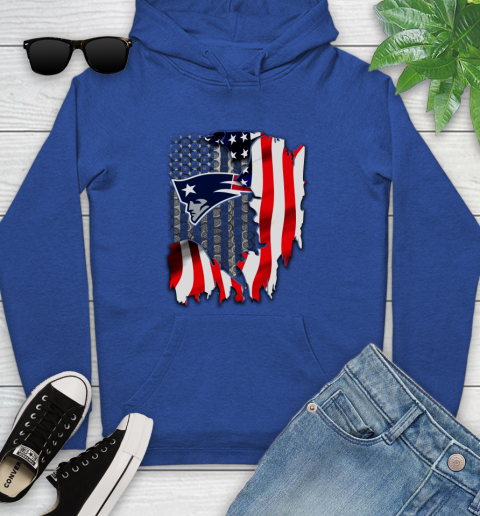 New England Patriots NFL Football American Flag Youth Hoodie 11