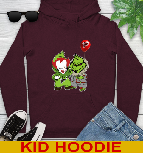 Atlanta Falcons Baby Pennywise Grinch Christmas NFL Football Youth Hoodie 7