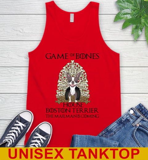 Game of bones house boston terrier dog the mailman is coming tshirt 60