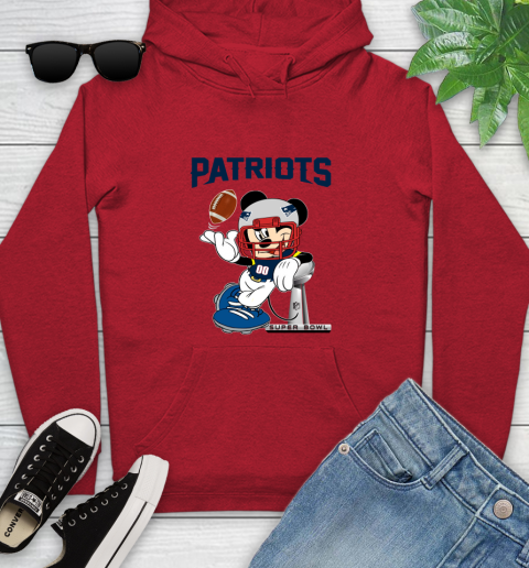 NFL New England Patriots Mickey Mouse Disney Super Bowl Football T Shirt Youth Hoodie 11