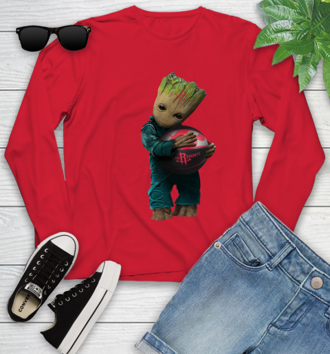 NBA Groot Guardians Of The Galaxy Basketball Sports Houston Rockets Youth Long Sleeve 11