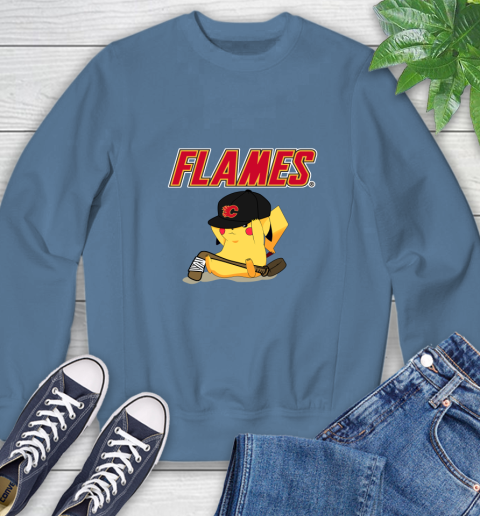 NHL Pikachu Hockey Sports Calgary Flames Sweatshirt 7