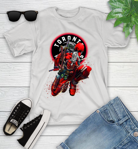 NBA Deadpool Marvel Comics Sports Basketball Toronto Raptors Youth T-Shirt