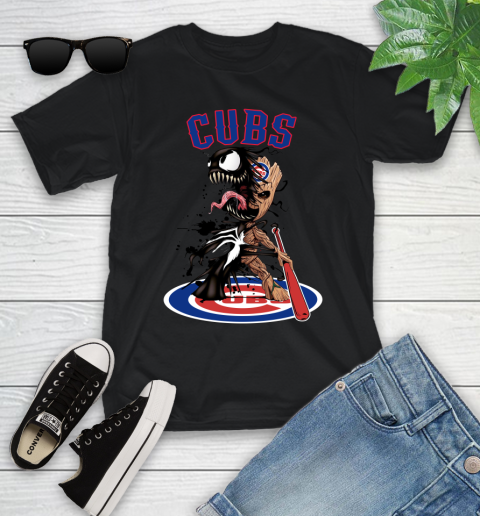 MLB Chicago Cubs Baseball Venom Groot Guardians Of The Galaxy Youth T-Shirt 2