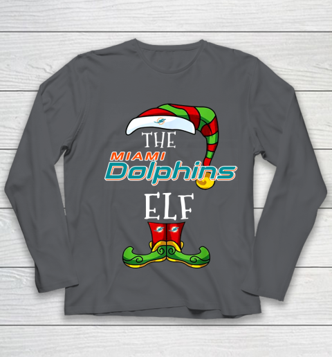 Miami Dolphins Christmas ELF Funny NFL Youth Long Sleeve 6