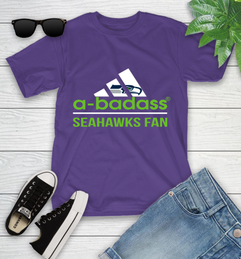 NFL A Badass Seattle Seahawks Fan Adidas Football Sports Youth T-Shirt 3