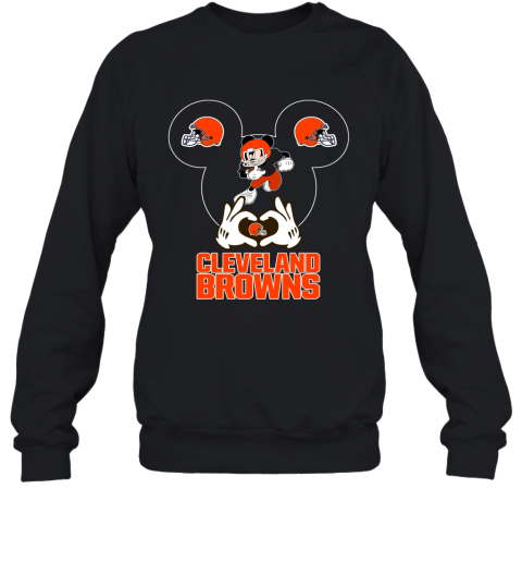 I Love The Browns Mickey Mouse Cleveland Browns Sweatshirt