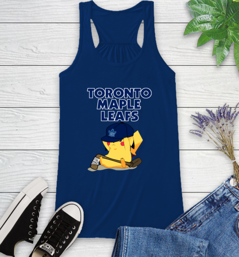 NHL Pikachu Hockey Sports Toronto Maple Leafs Racerback Tank 9