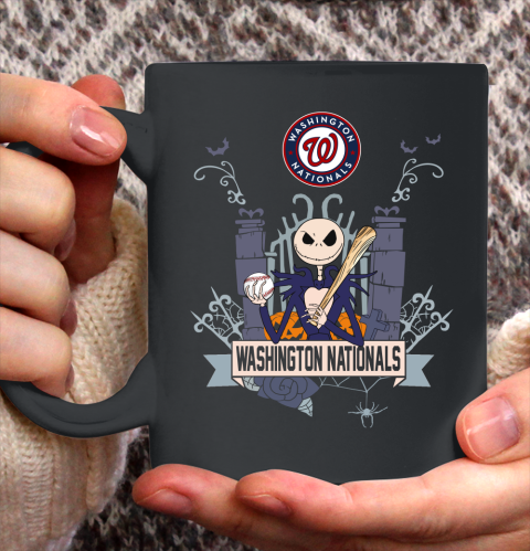 MLB Washington Nationals Baseball Jack Skellington Halloween Ceramic Mug 11oz