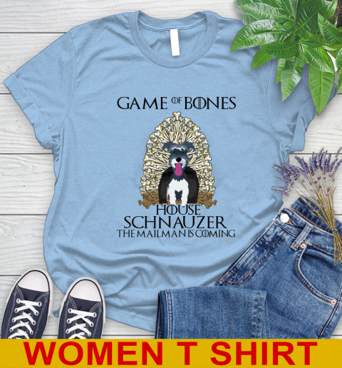 Game of bones house schnauzer dog the mailman is coming tshirt 78