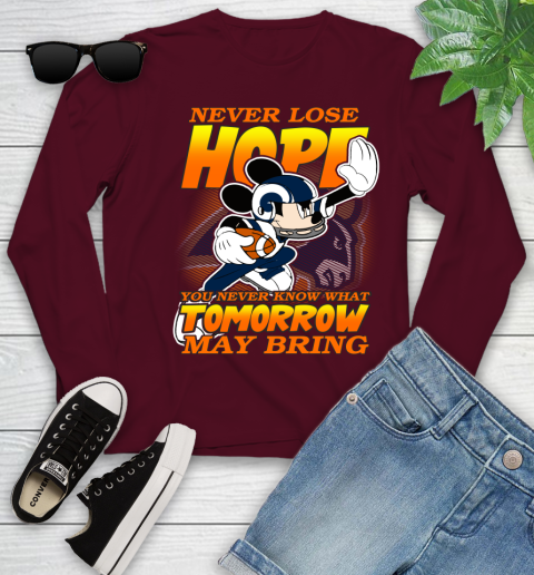 Los Angeles Rams NFL Football Mickey Disney Never Lose Hope Youth Long Sleeve 6
