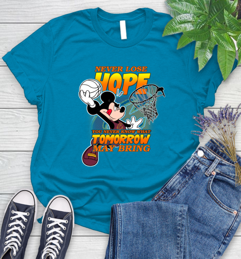 Cleveland Cavaliers NBA Basketball Mickey Disney Never Lose Hope Women's T-Shirt 10
