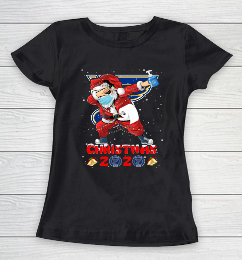 St.Louis Blues Funny Santa Claus Dabbing Christmas 2020 NHL Women's T-Shirt