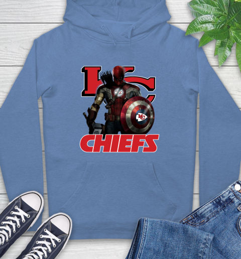 NFL Captain America Thor Spider Man Hawkeye Avengers Endgame Football Kansas City Chiefs Hoodie 11