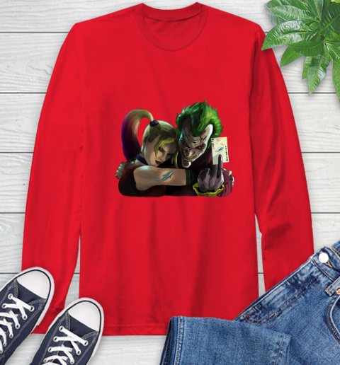 Miami Dolphins NFL Football Joker Harley Quinn Suicide Squad Long Sleeve T-Shirt 10