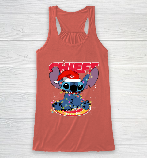 Kansas City Chiefs NFL Football noel stitch Christmas Racerback Tank - Image 3