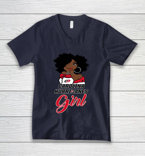 Carolina Hurricanes Girl NHL V-Neck T-Shirt 3