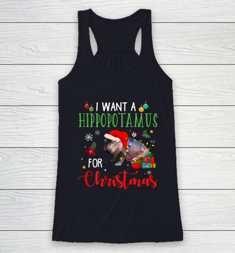 I Want A Hippopotamus For Christmas Hippo Fiona Racerback Tank 7