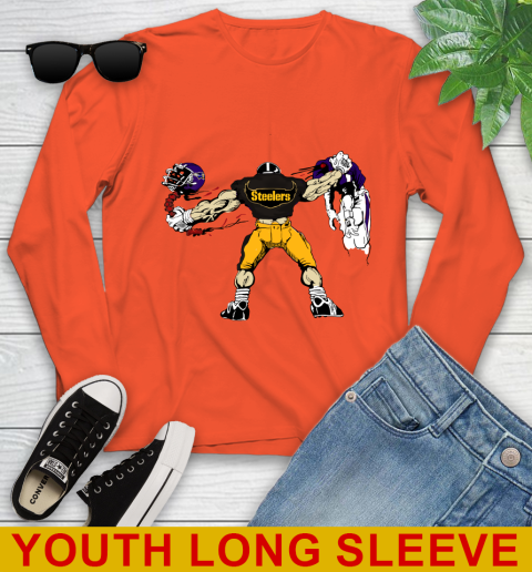 Pittsburgh Steelers NFL Football Fight For Victory Youth Long Sleeve 4