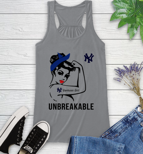 MLB New York Yankees Girl Unbreakable Baseball Sports Racerback Tank 3